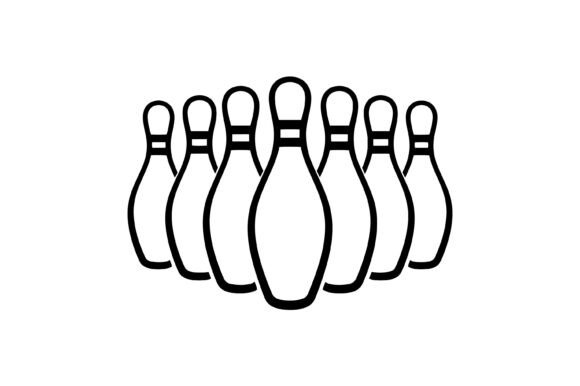 Bowling Pins Icon Set for Graphics & Crafts