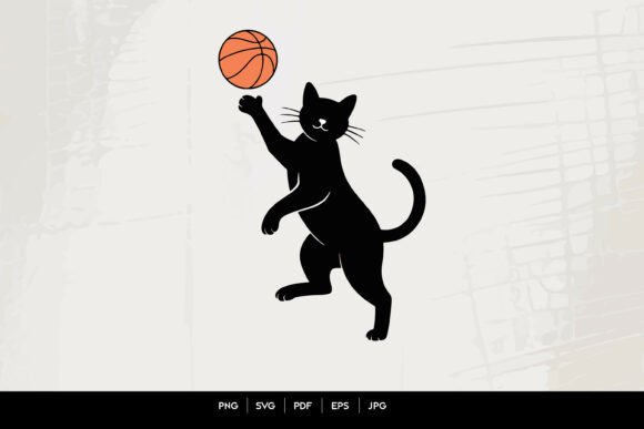 Cat Playing Basketball Silhouette: Graphics & Crafts Review