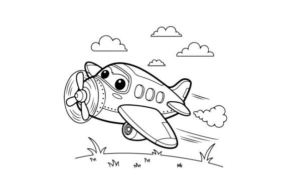 Cute Cartoon Airplane Flying with Smoke: A Graphics Review