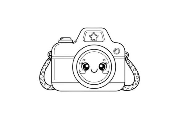 Cute Cartoon Camera with Happy Face Vect: Graphics & Illustrations