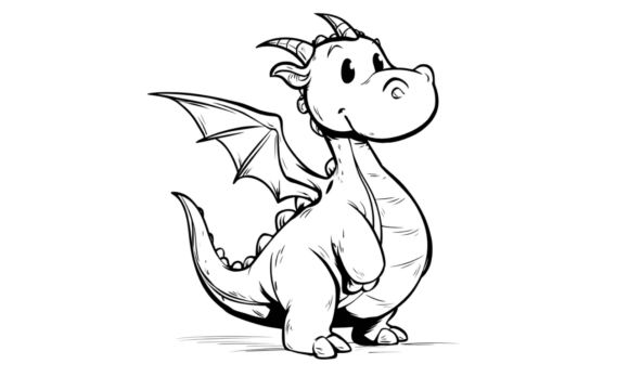 Cute Dragon Illustration PNG SVG: Graphics & Illustrations