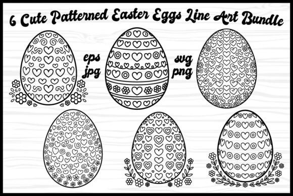 Cute Patterned Easter Eggs Graphics & Illustrations Review