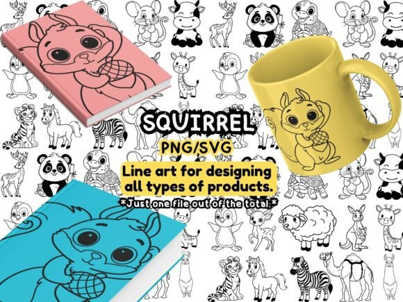 Cute Squirrel Line Art: Free Graphics & Freebies