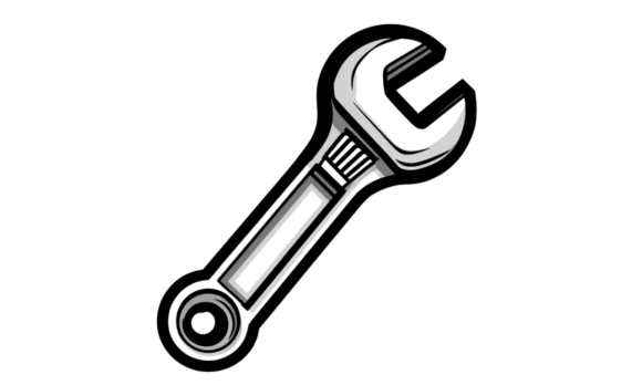 Cute Wrench Illustration: A Playful Graphics Asset