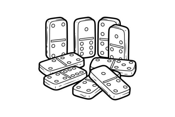 Domino Tiles Falling Flat Vector: Graphics & Illustrations