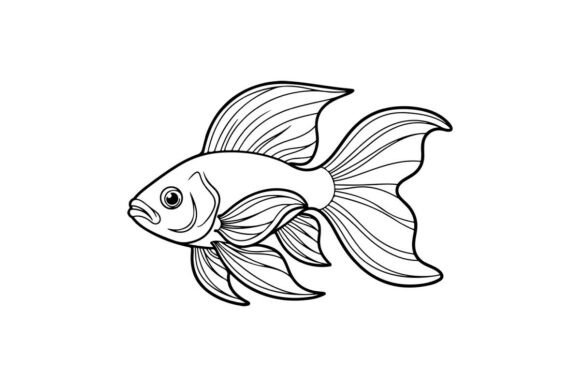Fancy Goldfish Outline: Graphics & Coloring Pages Amp Review