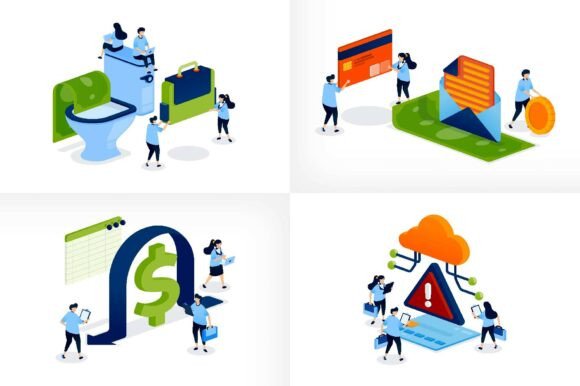 Financial Alerts and Risk Monitoring Graphic Illustrations