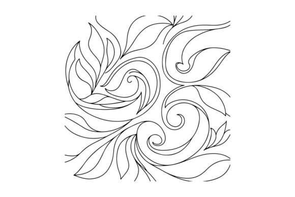 Floral Swirls Leaves Graphics & Coloring Pages
