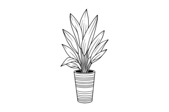 Outline of a Potted Plant: Graphics & Coloring Pages Amp