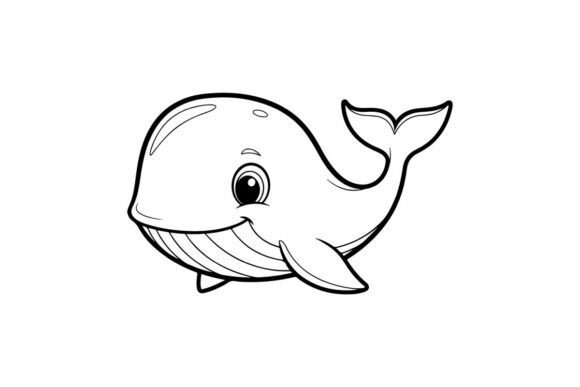 Smiling Whale Illustration: Graphics & Coloring Pages Amp Review