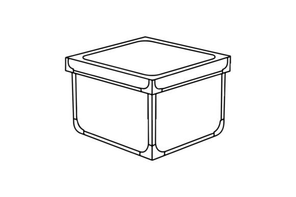 Square Container Line Art for Graphics & Coloring Pages Amp