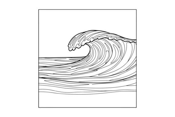 Stylized Ocean Wave: A Graphic Design Illustration Review