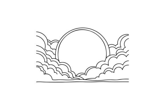 Sunrise Behind Clouds Graphics & Coloring Pages Amp