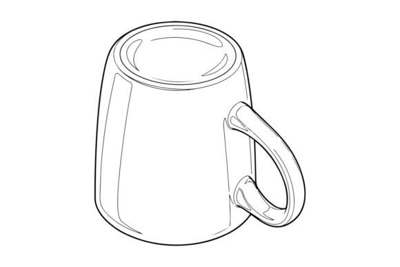 Tapered Mug Line Art Graphics for Coloring Pages Amp